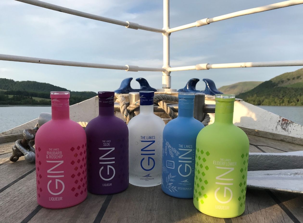 Gin bottles for the gin events Ullswater 'Steamers'