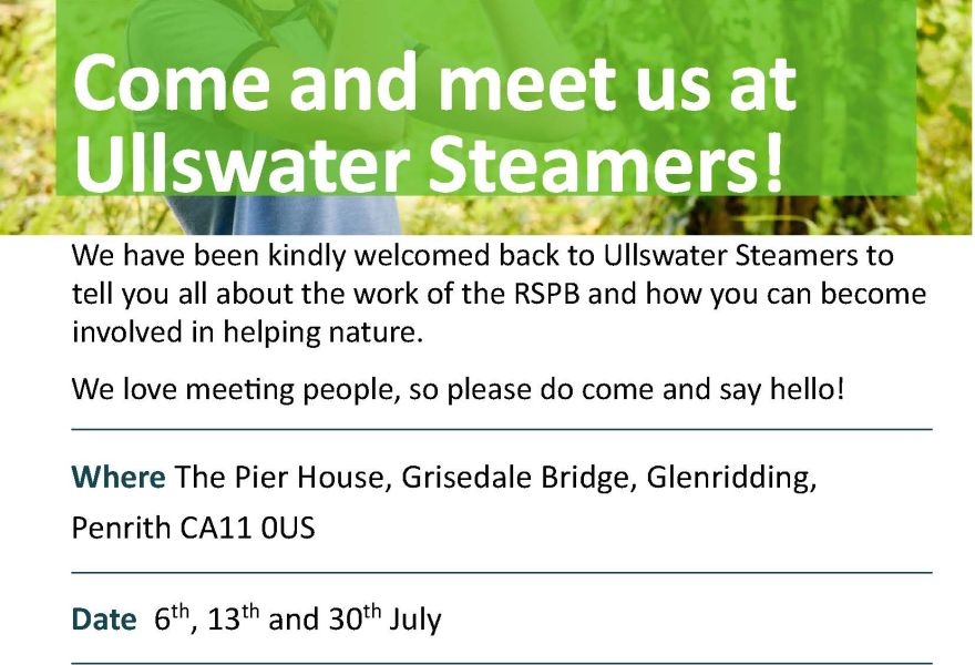 Come and meet the RSPB at Glenridding Pier