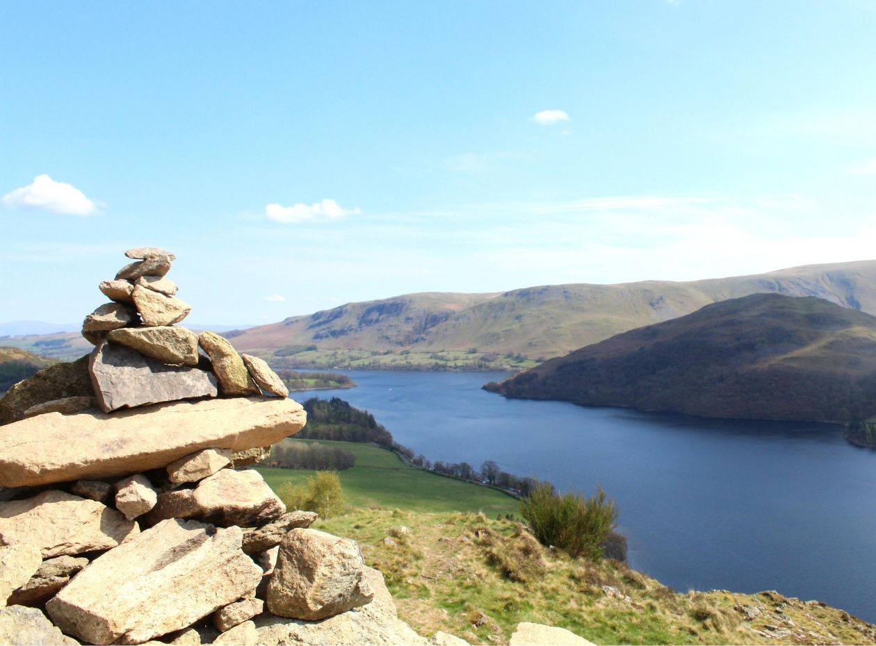 Walking route above Ullswater 