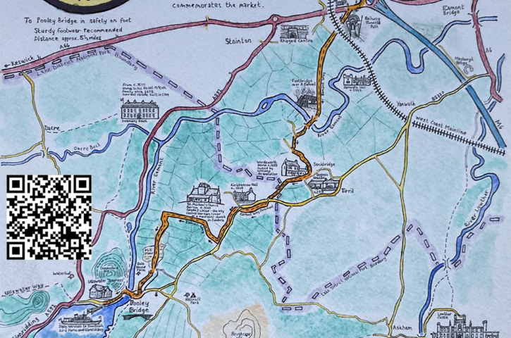 Hand drawn map of The Eamont Way