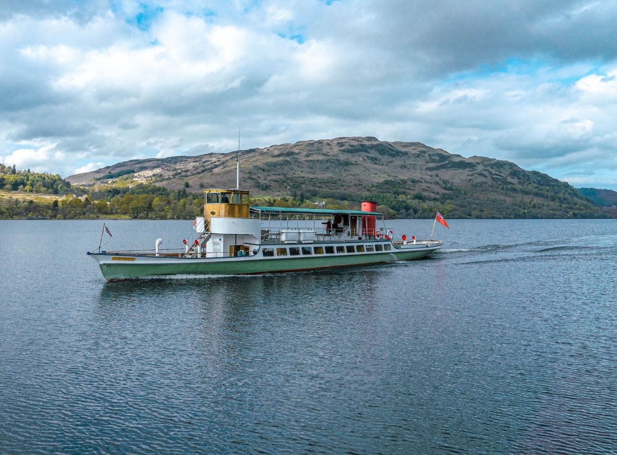 MY Raven sailing on Ullswater 