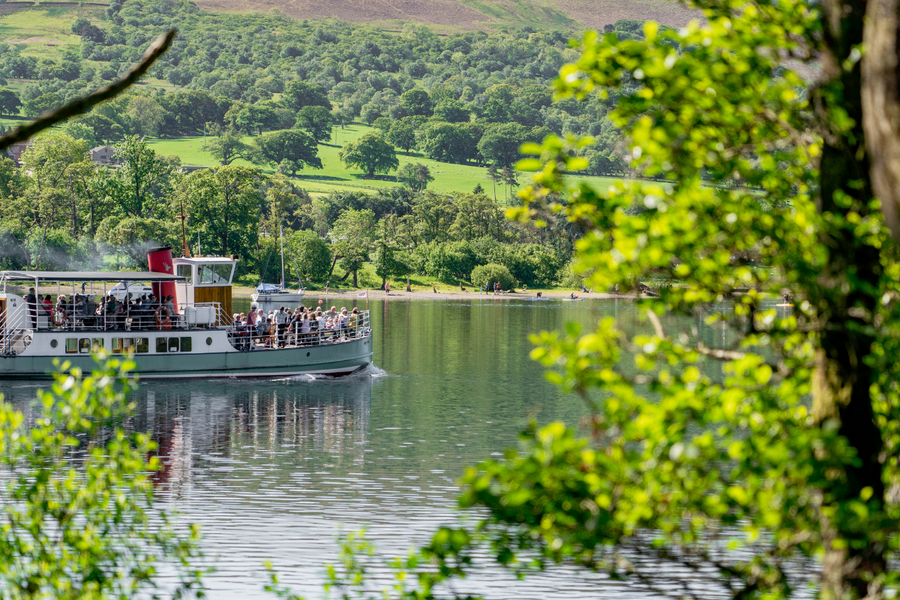 M.V. Western Belle seen sailing through the Ullswater trees