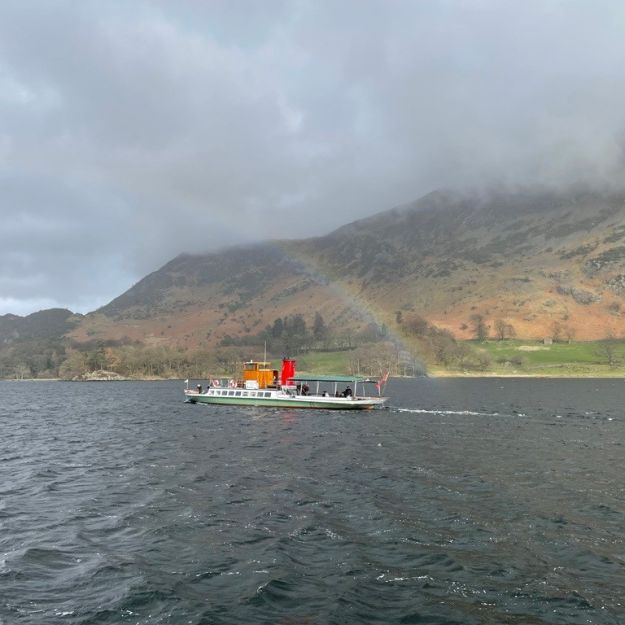 M.V. Lady of the Lake passing under a rainbow earlier in the week! ⛴️